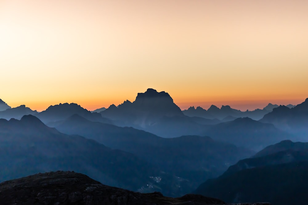 silhouette of mountains during daytime