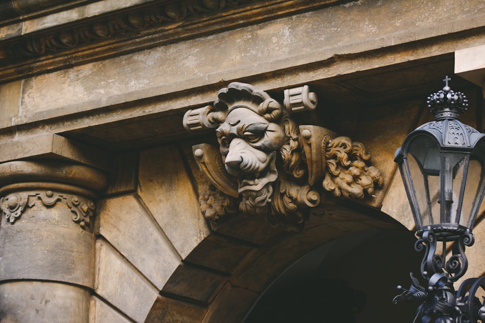 brown concrete lion statue during daytime