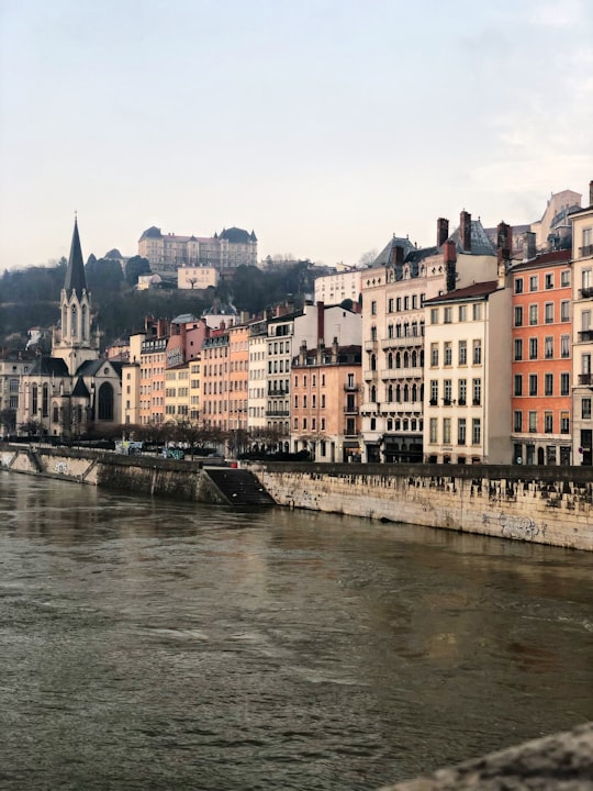 brown and white concrete building beside body of water during daytime in Saône France