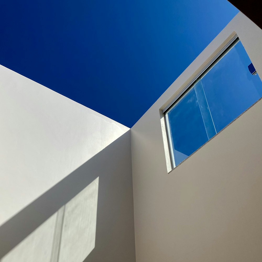 white and blue concrete building