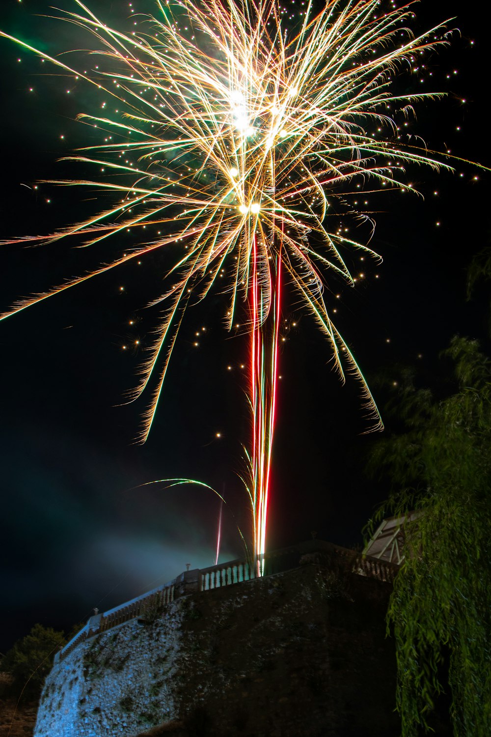 yellow fireworks display during night time