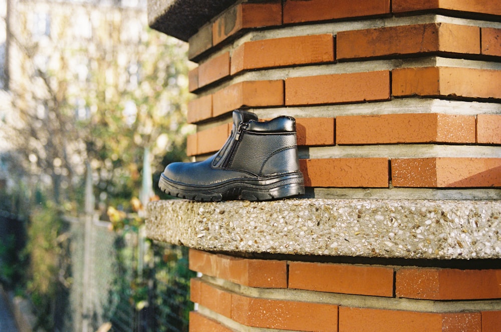 black leather lace up shoe