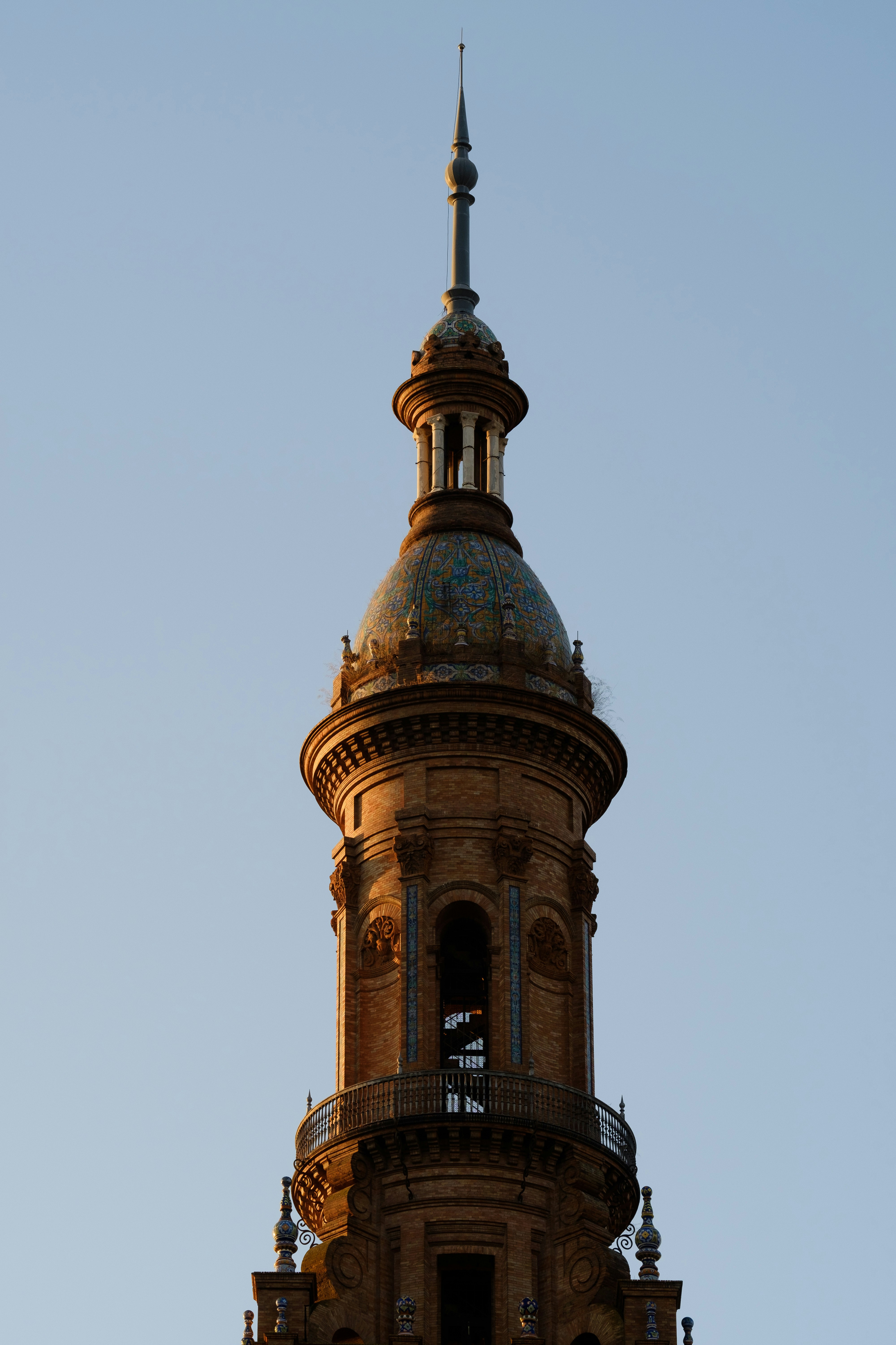 One of the towers of Plaza de España in Seville.