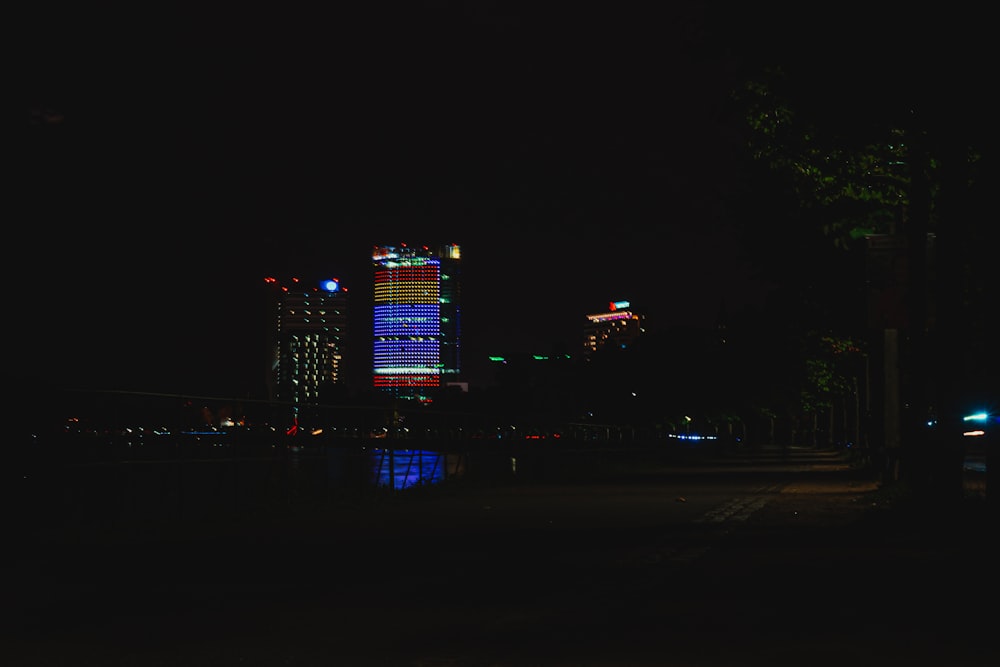 city buildings during night time