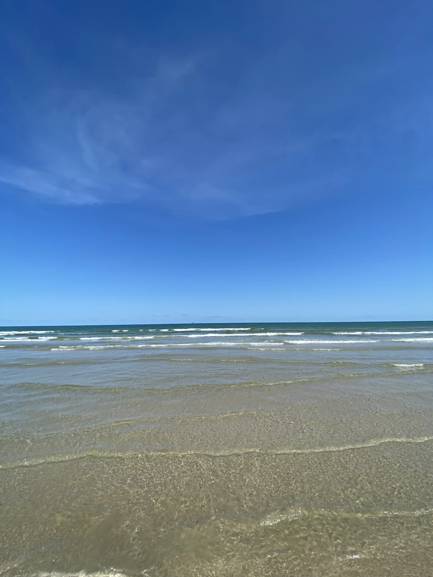 Blue sky over the beach at Port Aransas