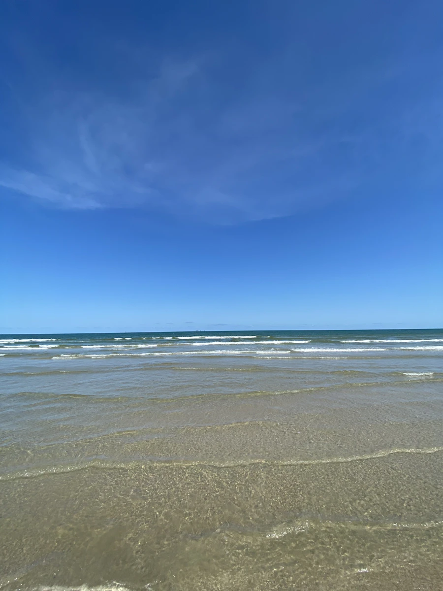 Blue sky over the beach at Port Aransas