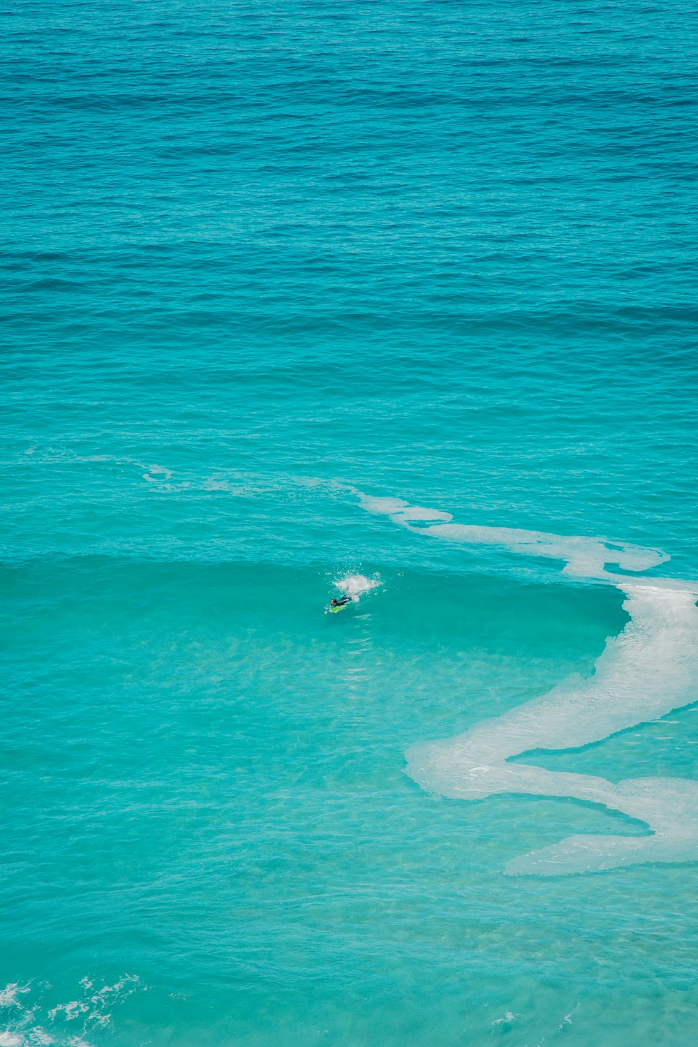 aerial view of sea waves