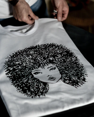 black and white crew neck shirt