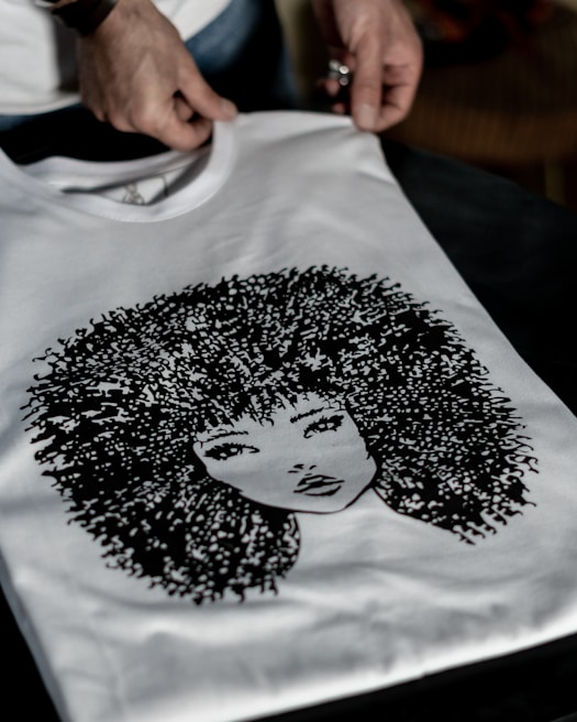 black and white crew neck shirt