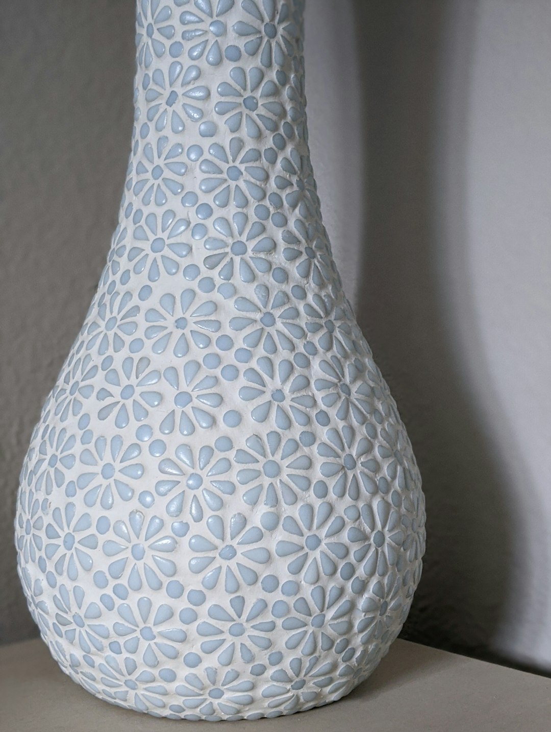 white and black floral vase