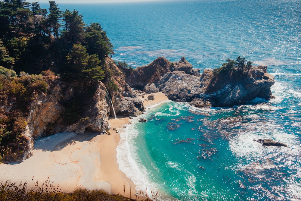 aerial view of beach during daytime