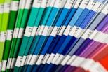 blue white green and red textile