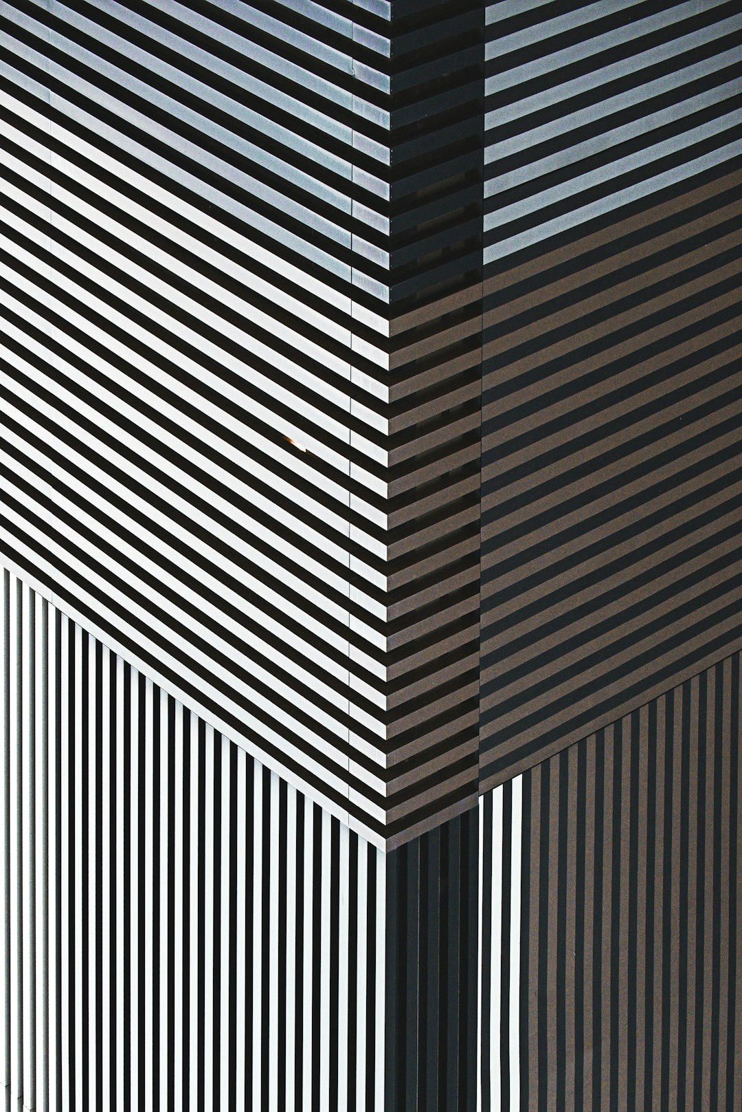 white and black striped building