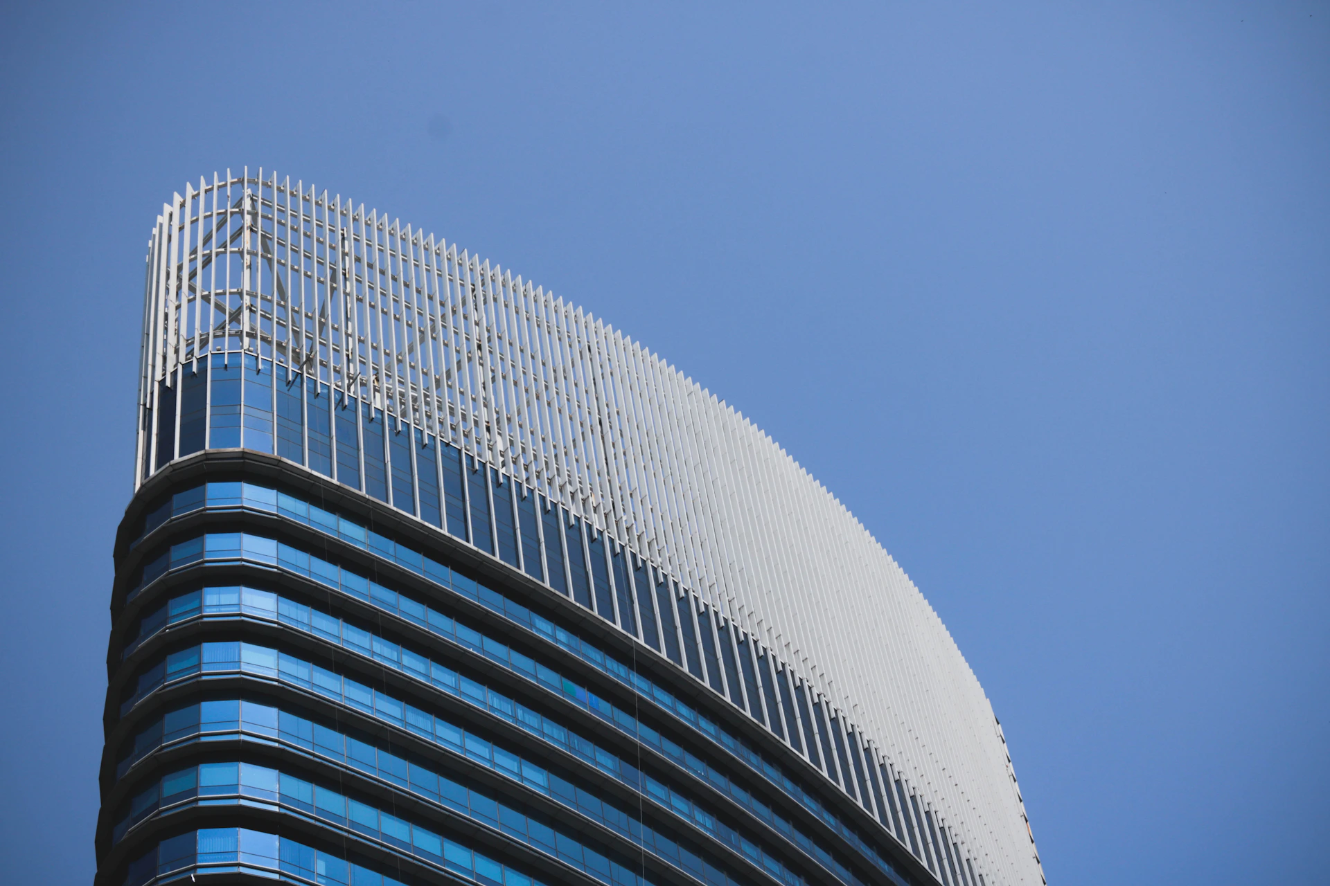 white and blue concrete building