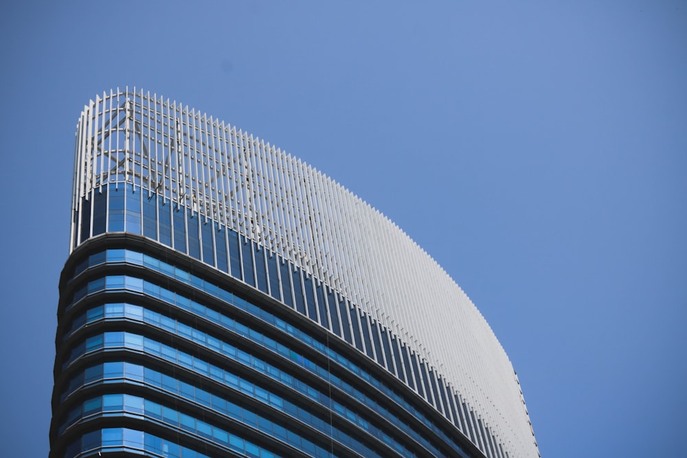 white and blue concrete building