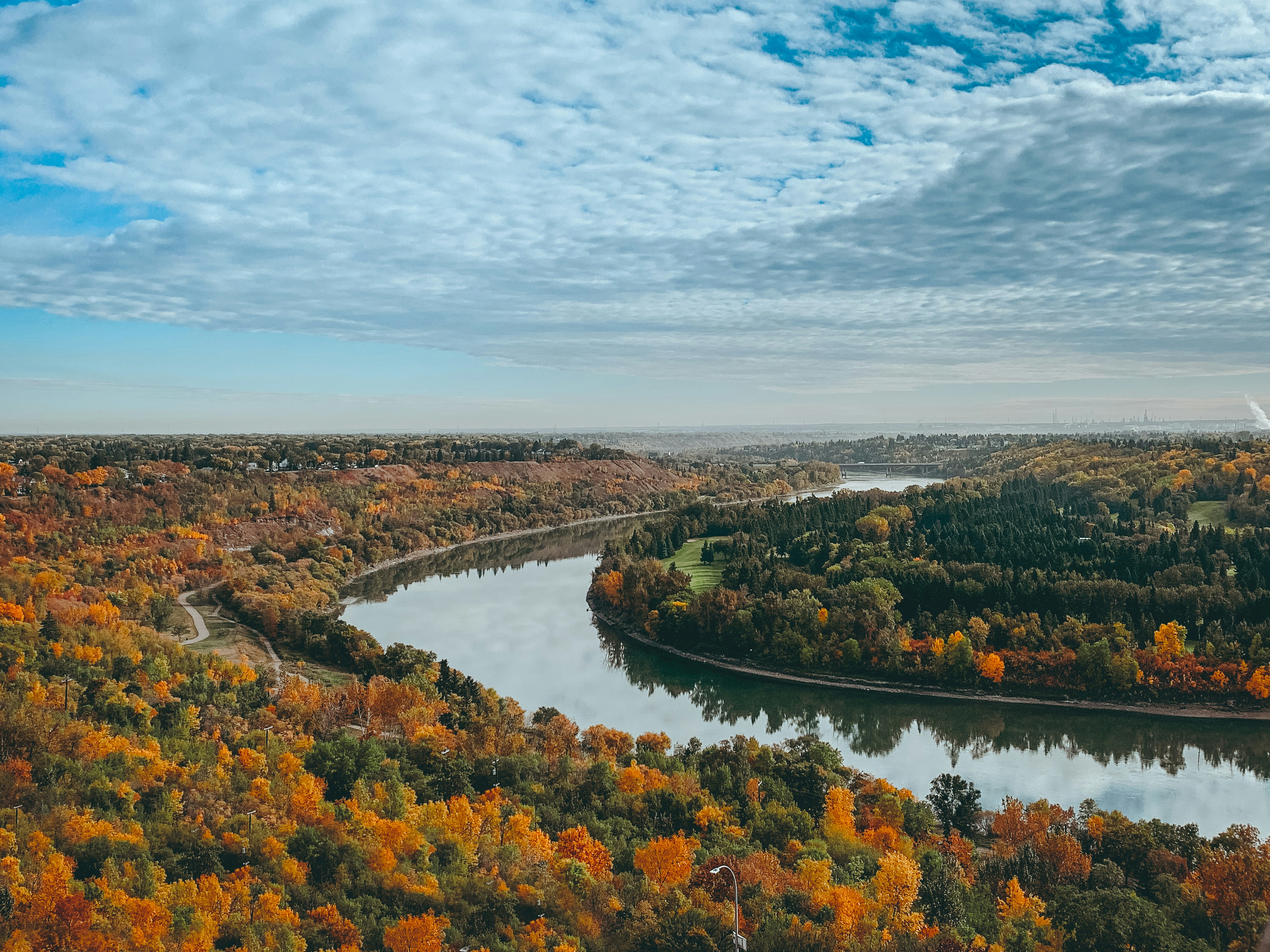 Fall colours looking out over the river