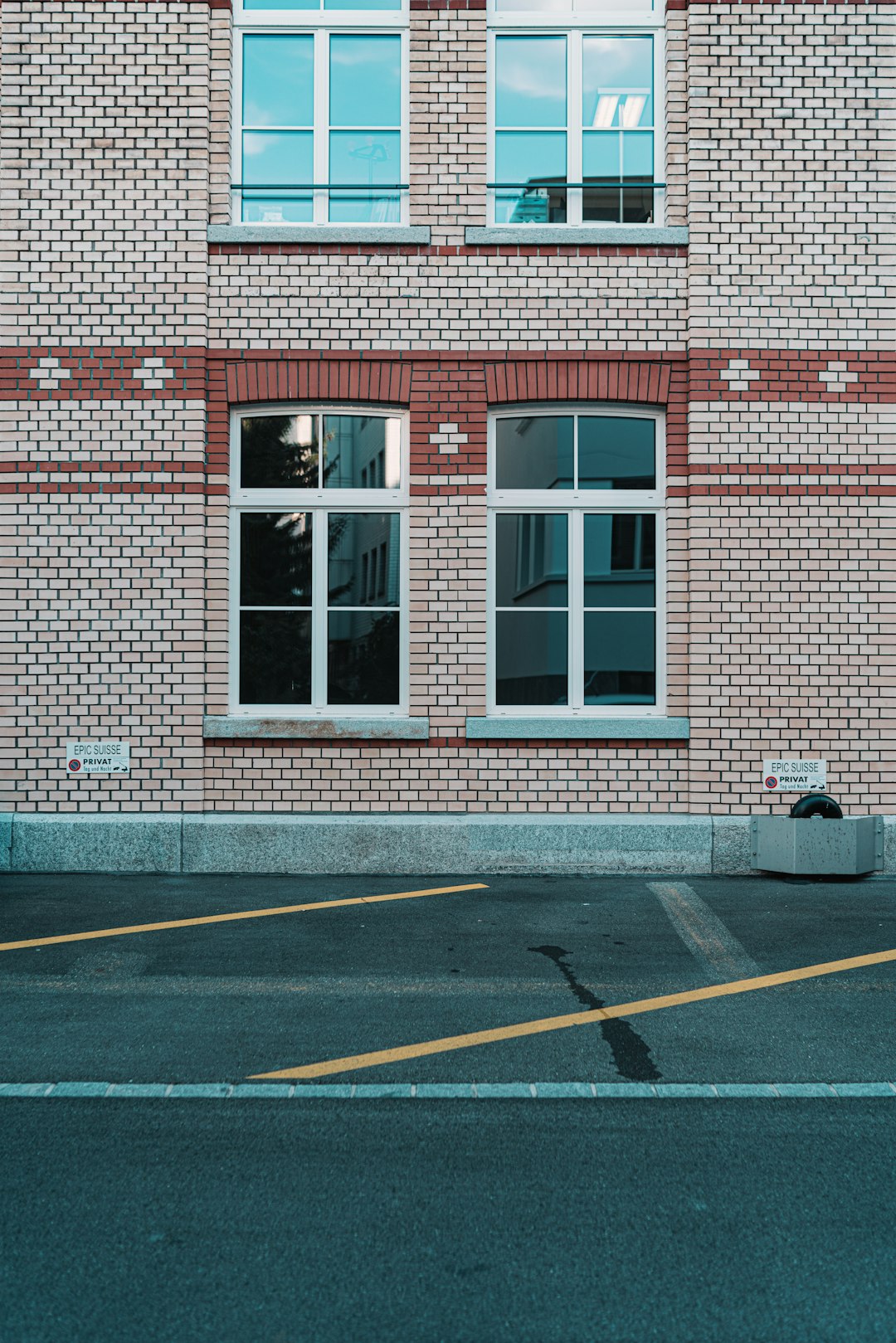 red and white concrete building