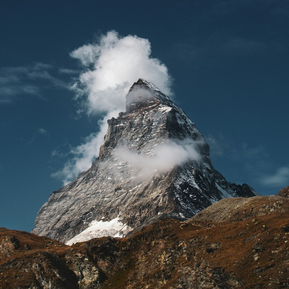 snow covered mountain under blue sky during daytime