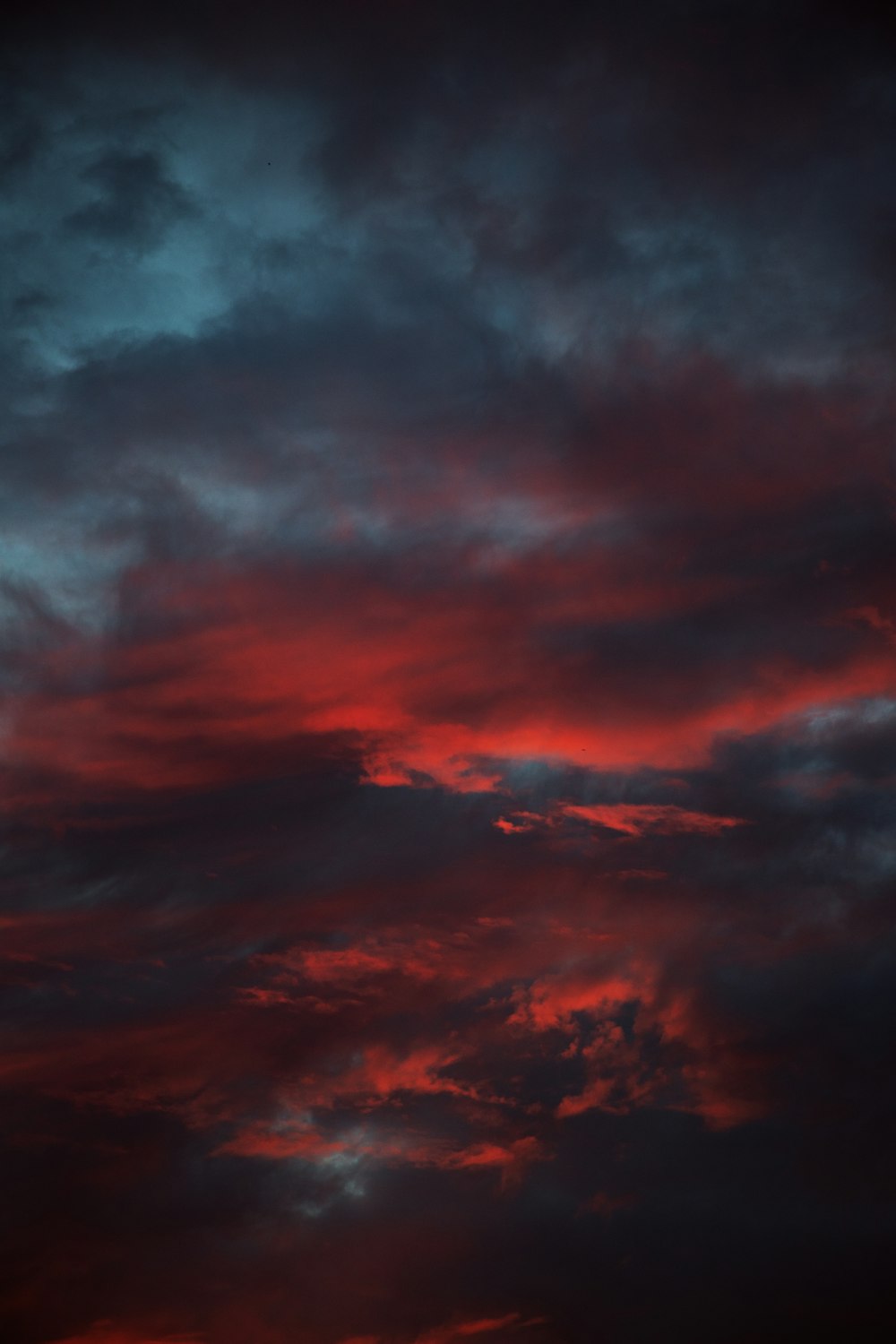 blue and orange cloudy sky