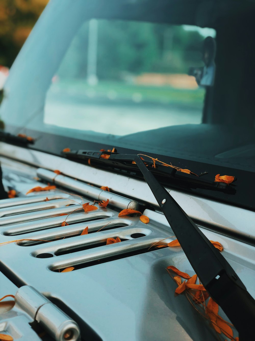 black and silver fork on car