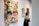 A vibrant art piece displayed in a modern gallery setting.