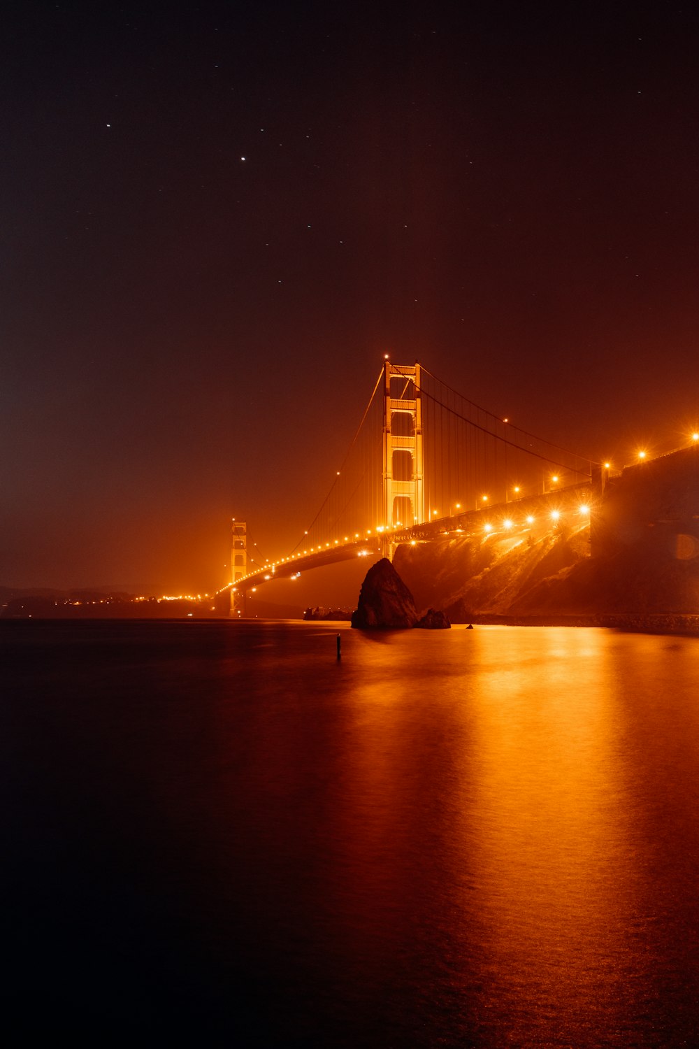 golden gate bridge during night time