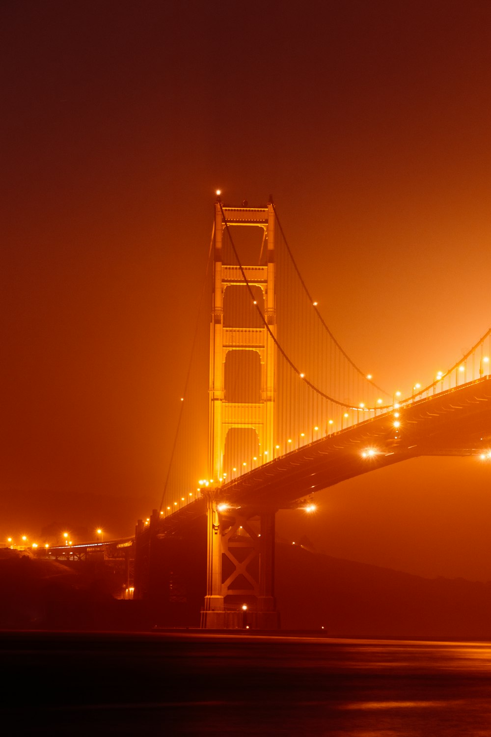 golden gate bridge during night time