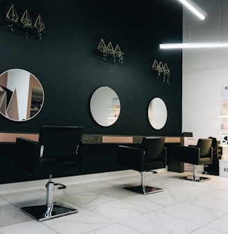 black and silver bar stools