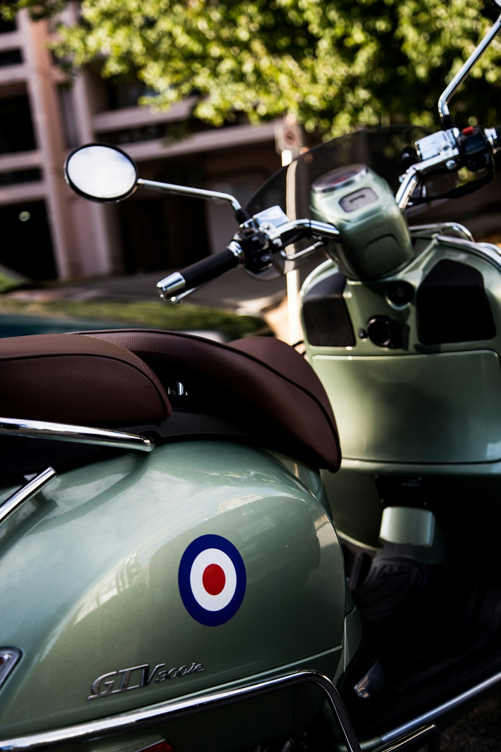 black and brown motor scooter