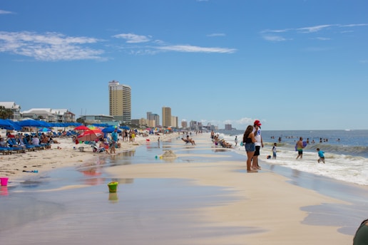 people on beach during daytime