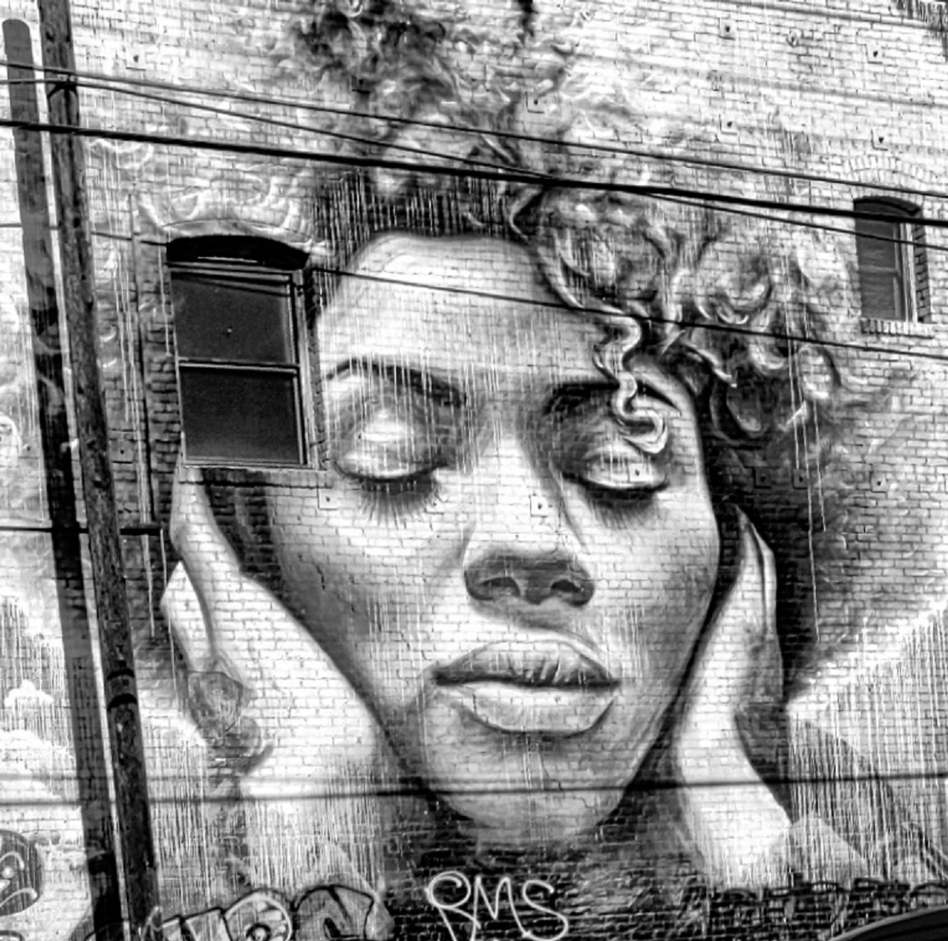 grayscale photo of womans face