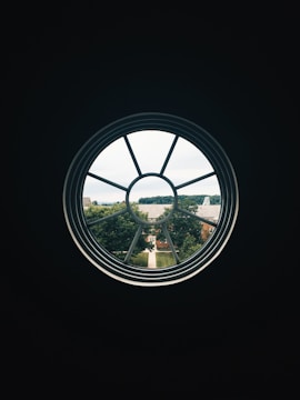 Close-up of energy-efficient window frames installed on a suburban house.