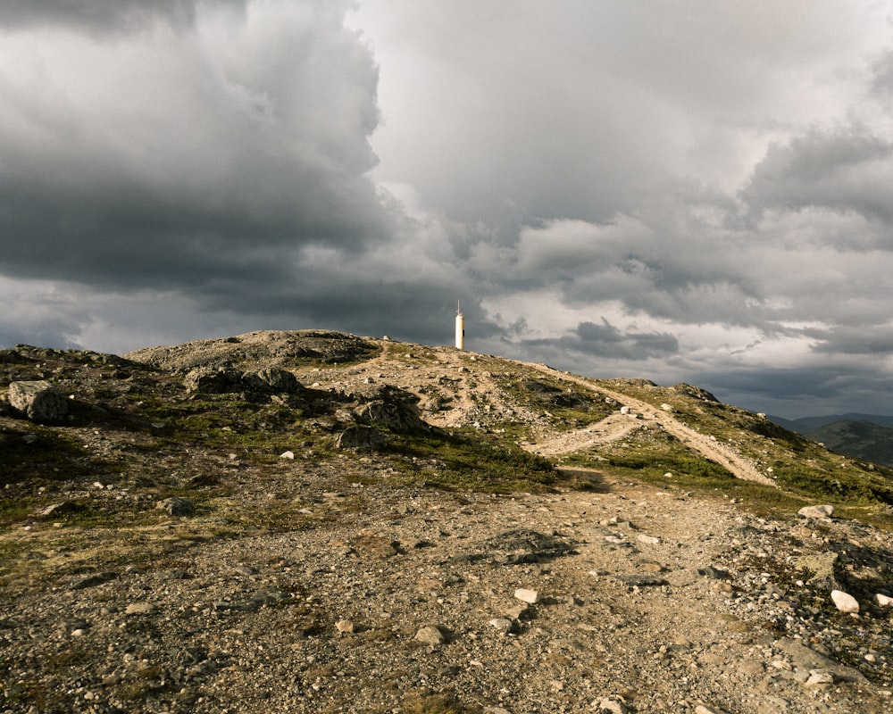 white and brown lighthouse on green grass field under white clouds