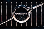 a volvo emblem on the front of a car