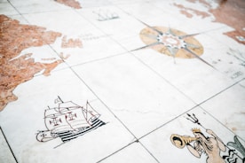 An illustration of international trade routes.