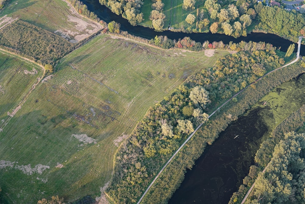 aerial view of green grass field during daytime