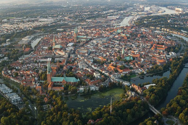 Aerial view of city during daytime — Lübeck, Germany