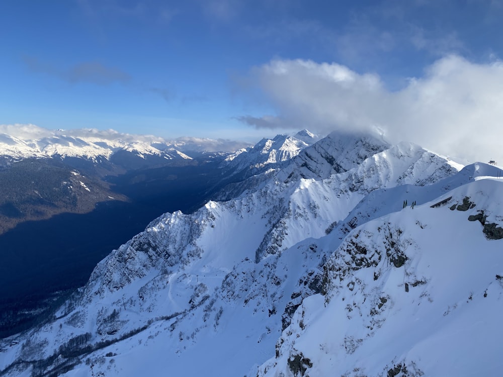 snow covered mountain under blue sky during daytime