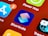A close-up of a smartphone displaying a vibrant app interface.