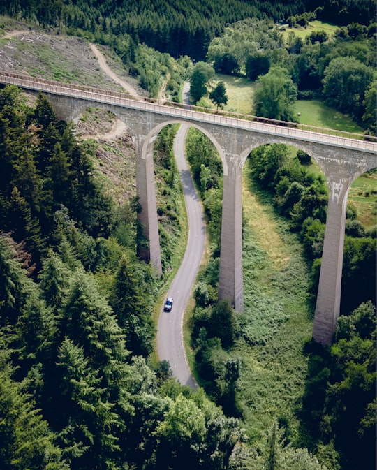 aerial view of gray concrete bridge in Loire France