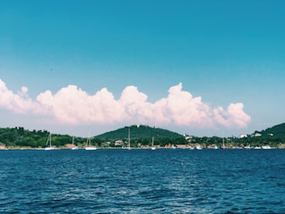 A scenic view of the sailing course during an event.