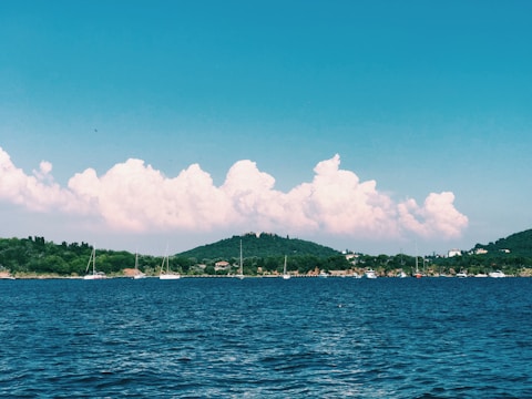 A scenic view of the sailing course during an event.