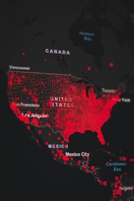 A map highlighting prominent immigration destinations.