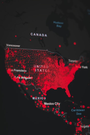 A map highlighting trade routes between the U.S., Mexico, and China.