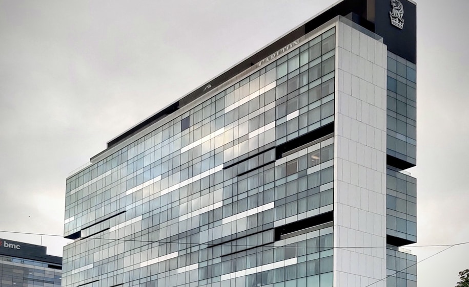 white and black concrete building