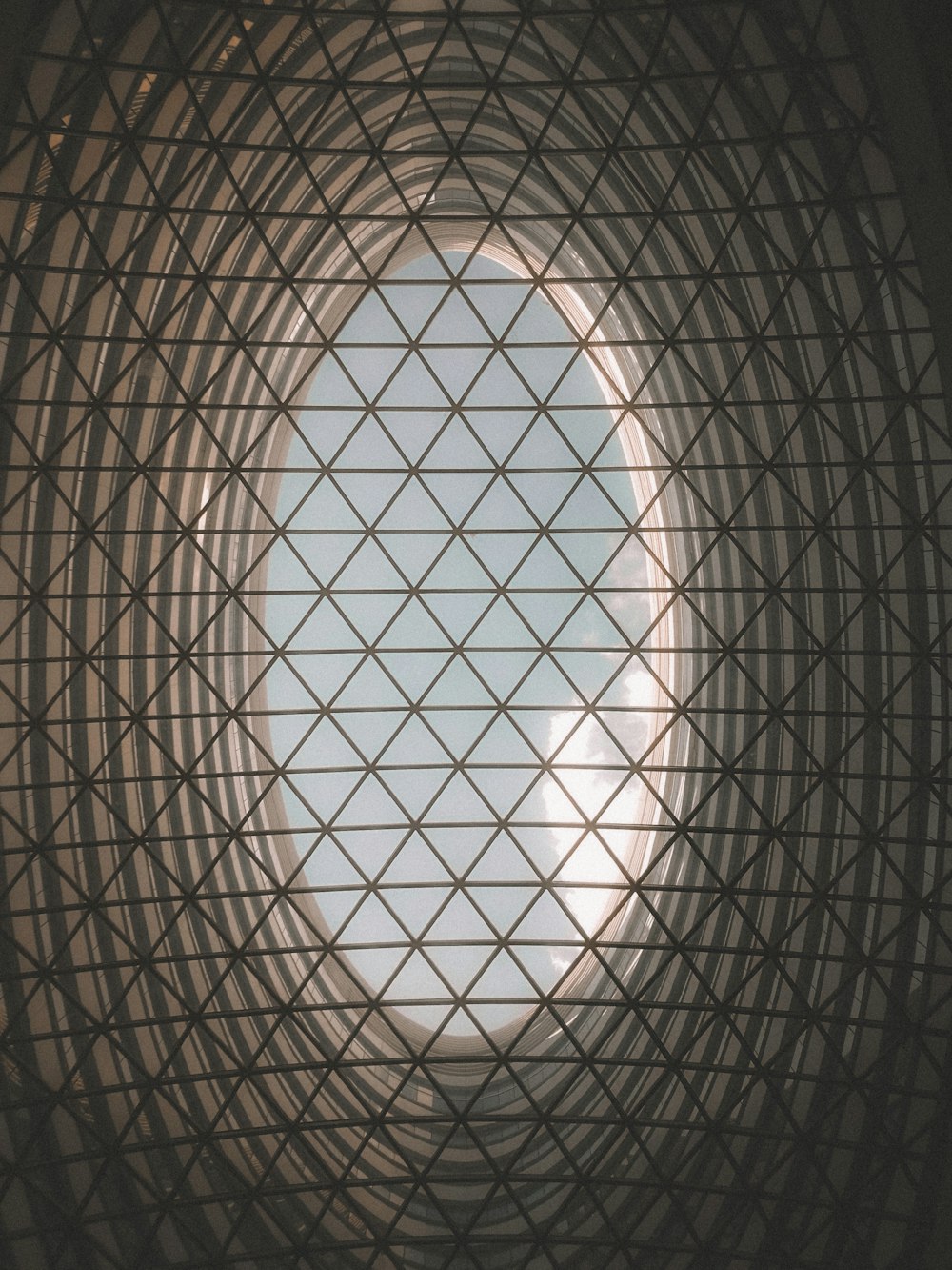 brown and black round ceiling