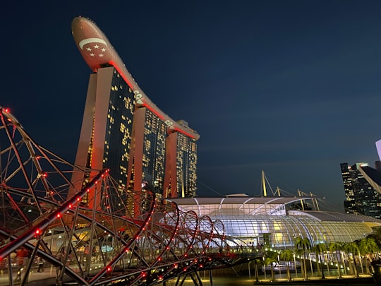 red and white roller coaster in ArtScience Museum Singapore