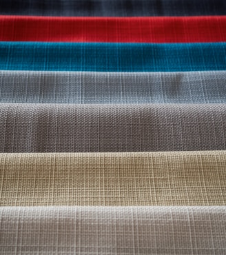 red white and black striped textile