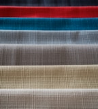 red white and black striped textile