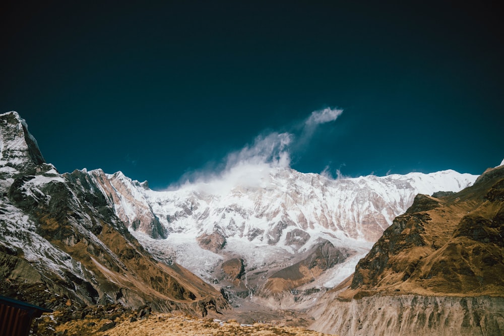 snow covered mountain under blue sky during daytime